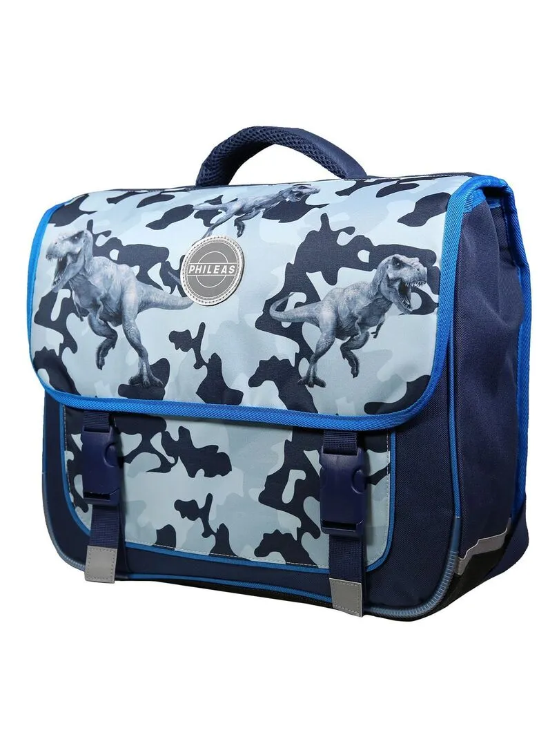 BAGTROTTER Cartable 38 cm Phileas Dinosaures Bleu - Système Smart Comfort - Bleu