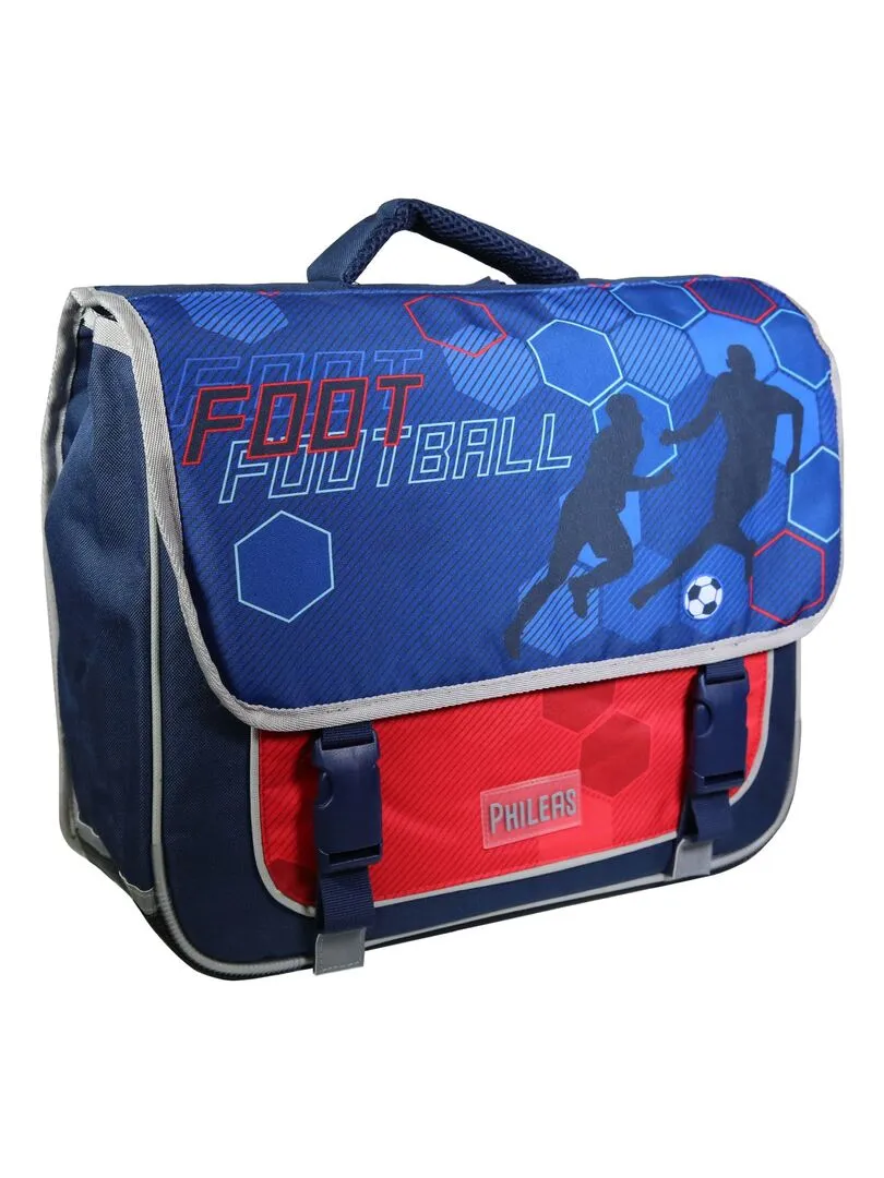 BAGTROTTER Cartable 38 cm Phileas Football Bleu - Système Smart Comfort - Bleu