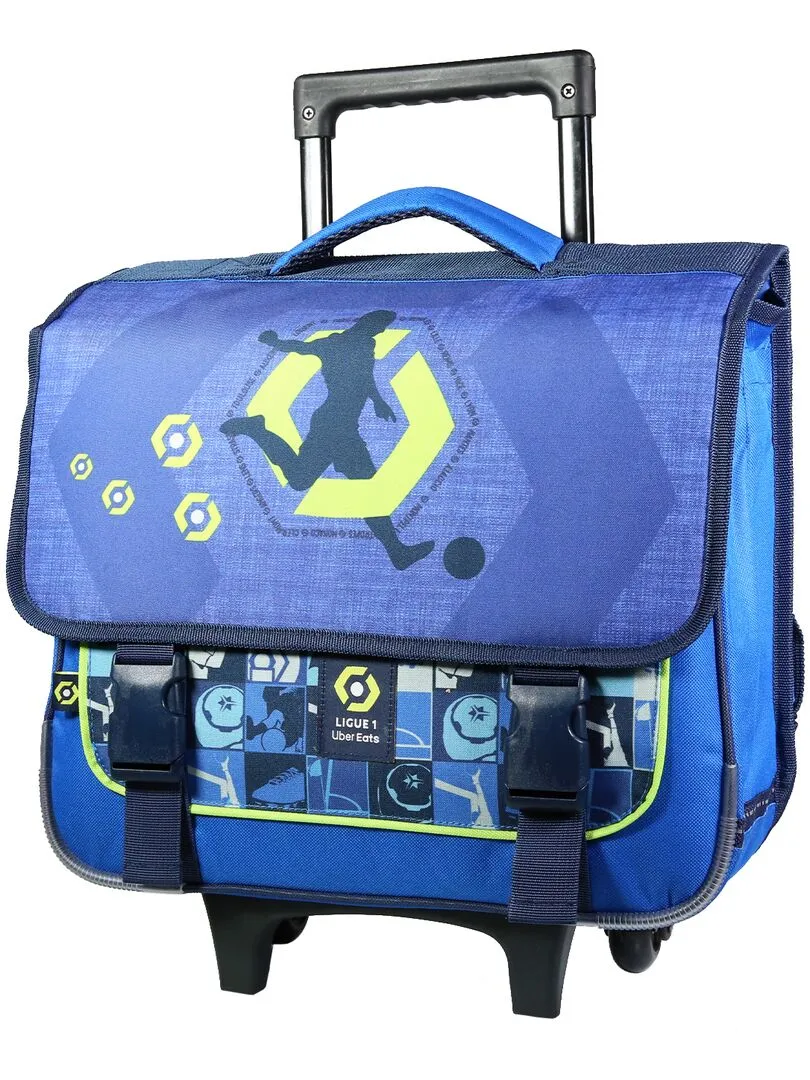 BAGTROTTER Cartable à roulettes 38 cm Ligue 1 Football Bleu - Bleu