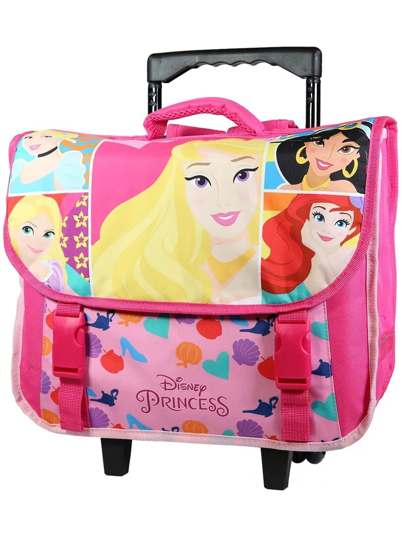 BAGTROTTER Cartable à roulettes 38 cm Princesses Rose - Rose