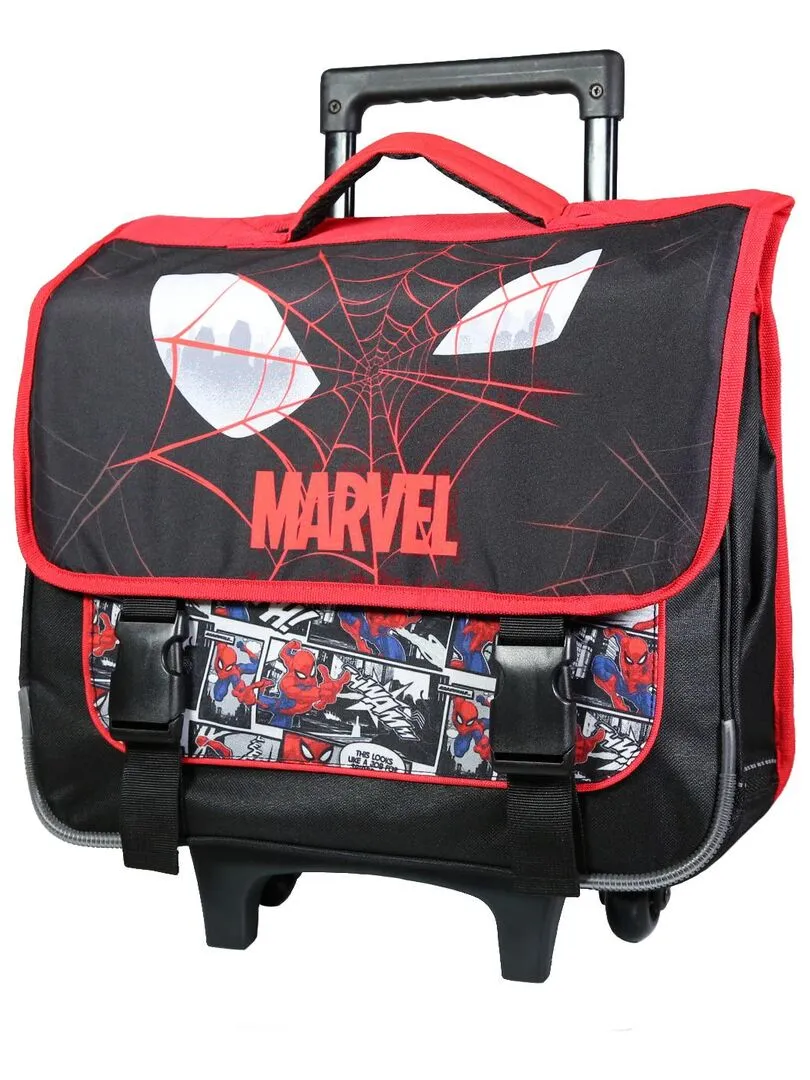 BAGTROTTER Cartable à roulettes 38 cm Spider-Man Noir Toile d'araignée - Noir