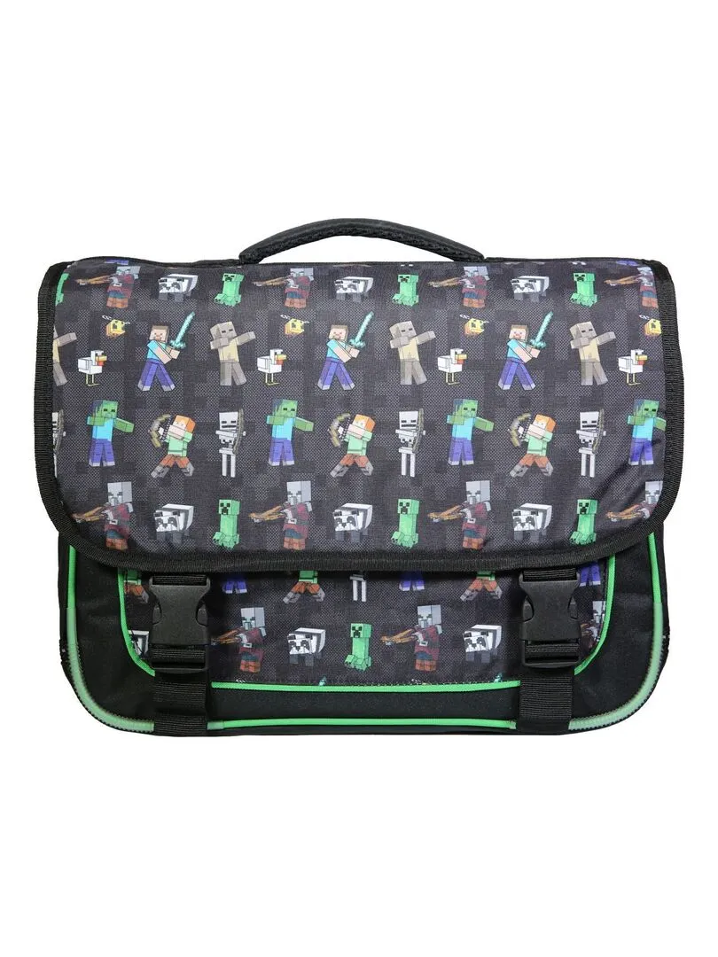 Cartable 38 cm Minecraft Jeu Vidéo Noir Bagtrotter - Noir