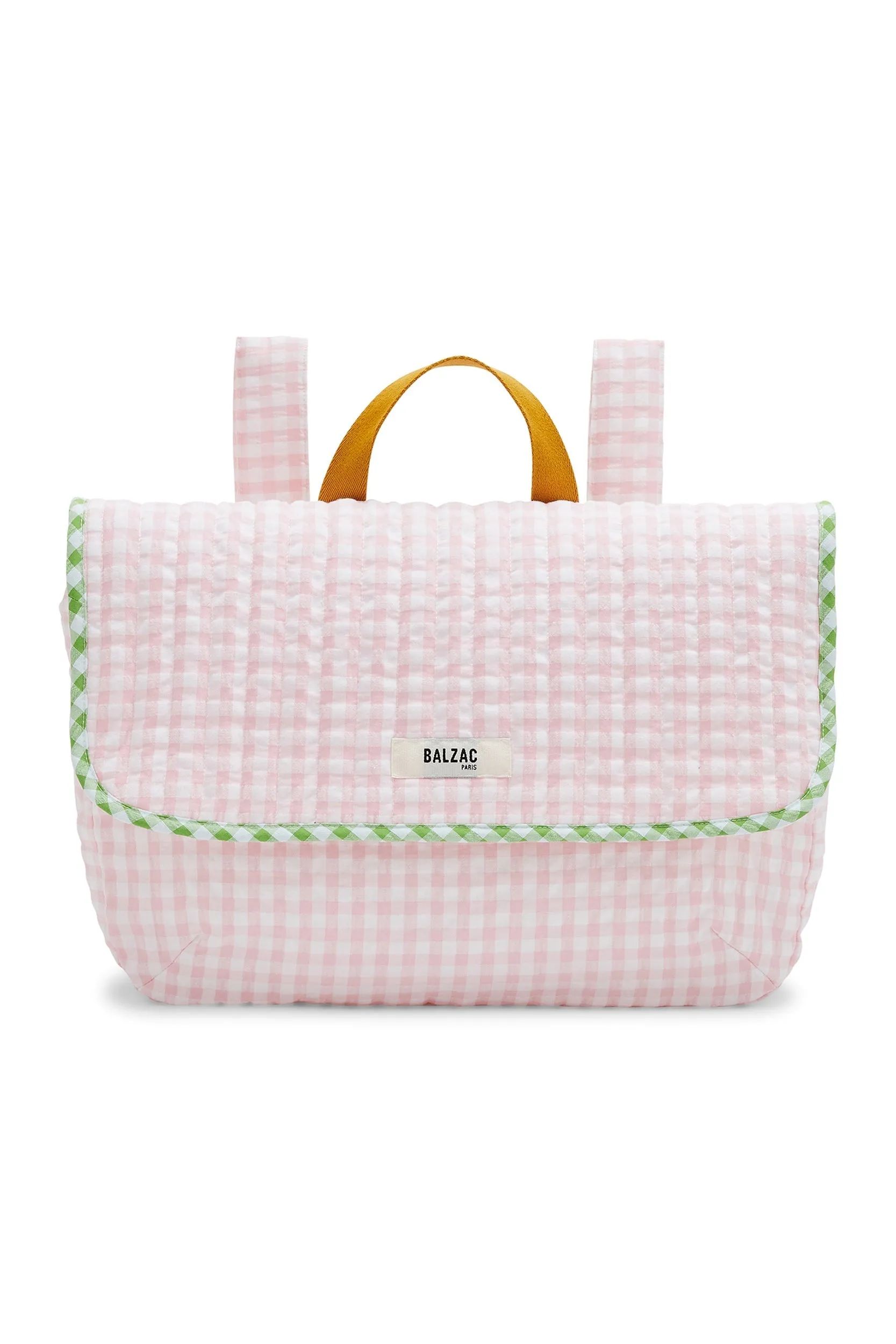 Cartable Bêtise vichy rose et vert