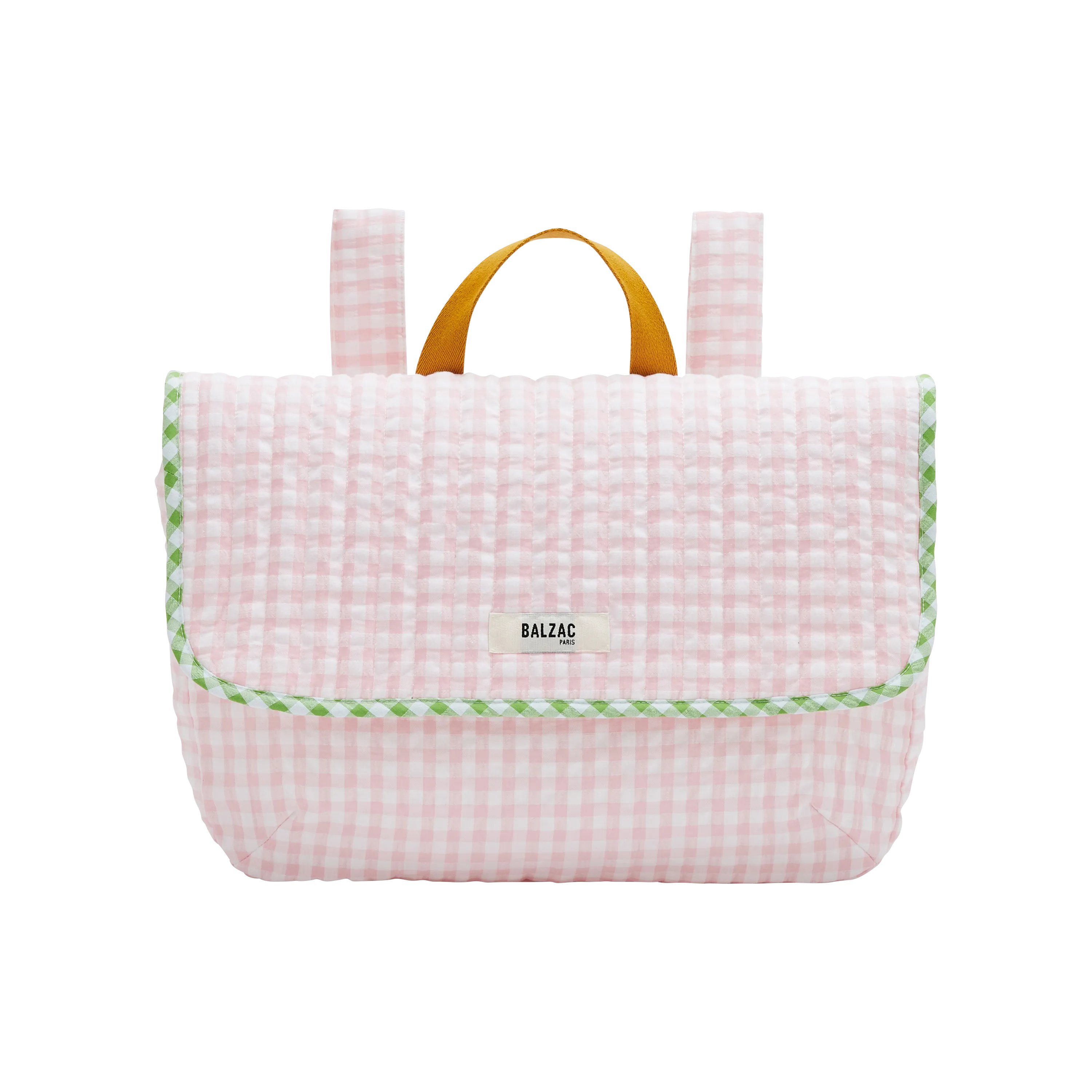 Cartable Bêtise vichy rose et vert