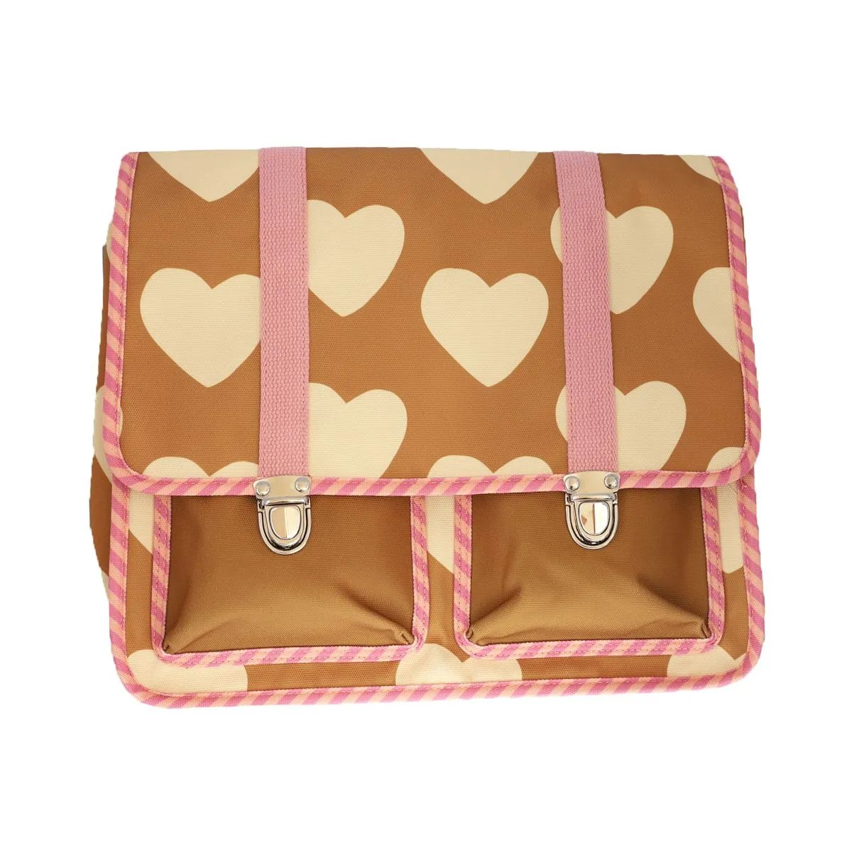 Cartable d'école coeurs beige Roodoudou - Le petit Souk