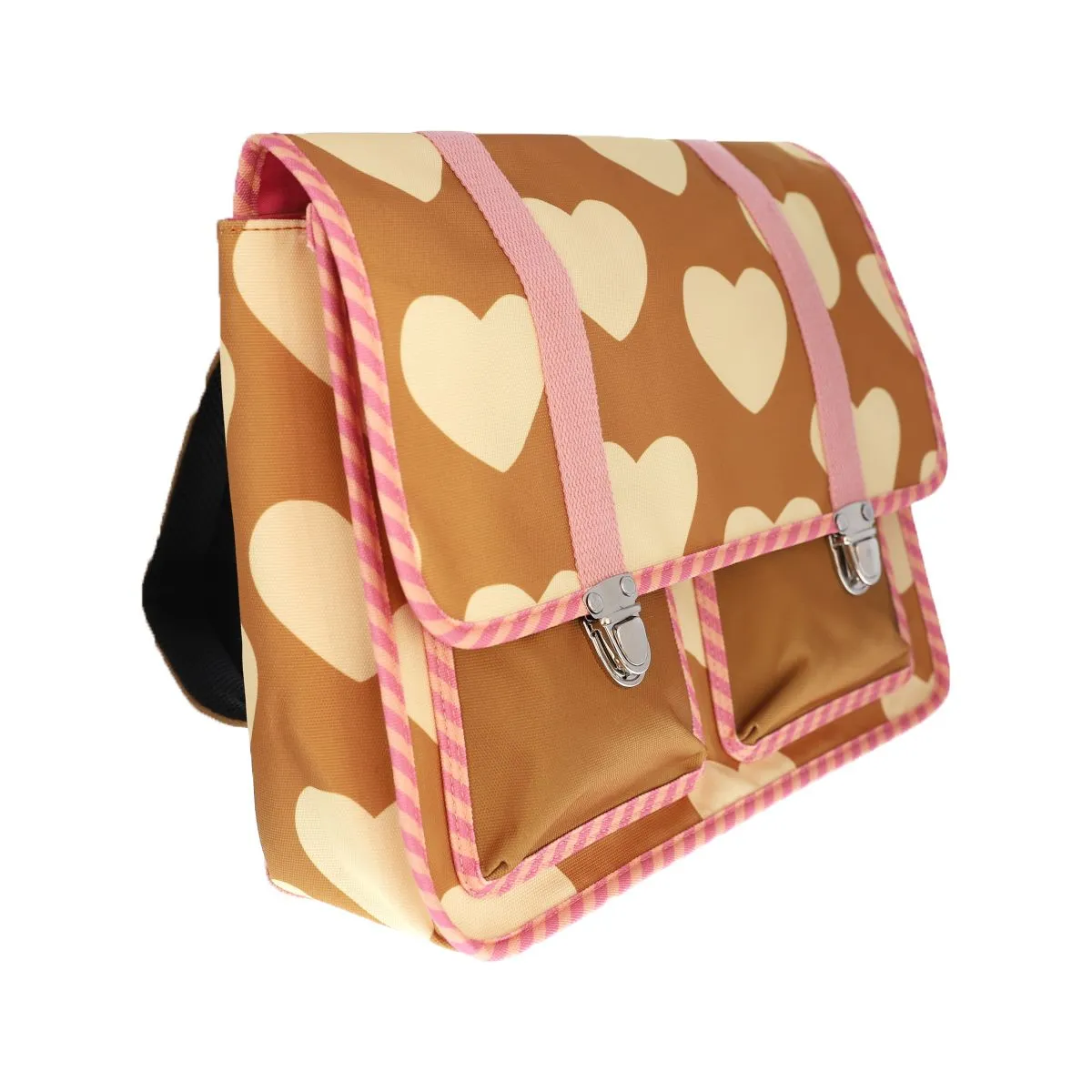 Cartable d'école coeurs beige Roodoudou - Le petit Souk