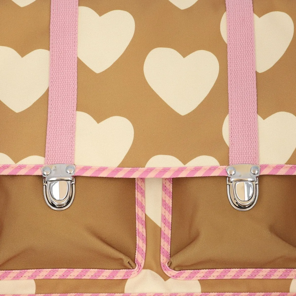 Cartable d'école coeurs beige Roodoudou - Le petit Souk