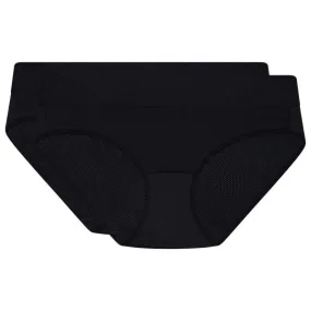 DIM Lot de 2 Culottes Femme sans couture Microfibre SPORT Noir