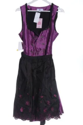 Dirndl violet-noir moucheté style décontracté