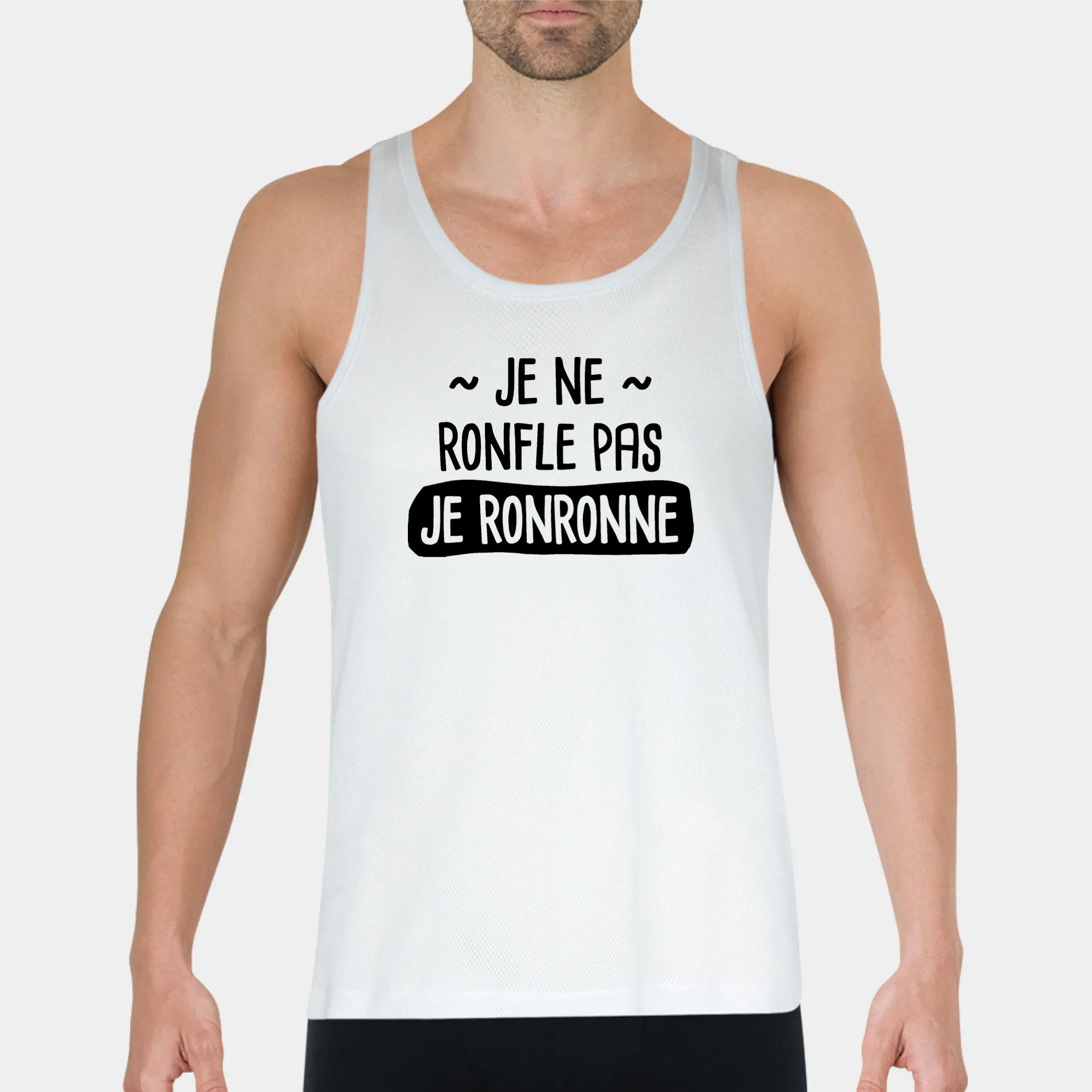 Débardeur Homme Je ne ronfle pas je ronronne