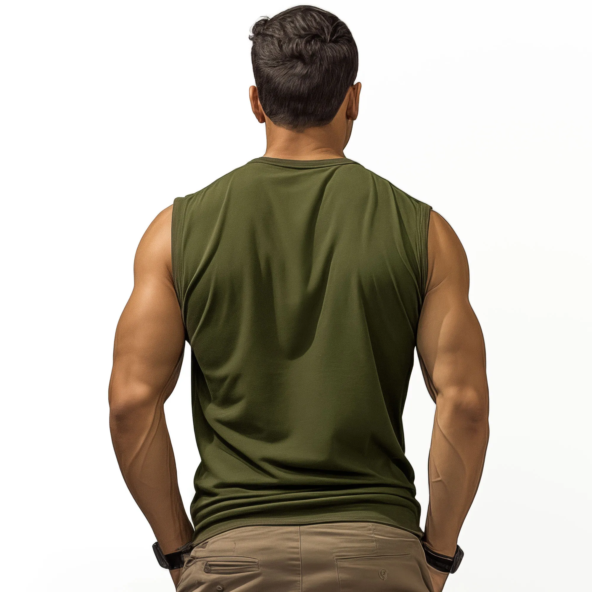 Débardeur vert armée Cooldry brodé Para