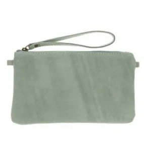 Grande pochette cuir vert menthe Maison Suzanne - Le petit Souk