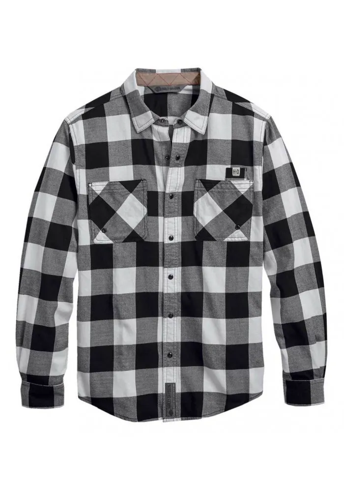 Harley-Davidson Hommes Buffalo Plaid manches longues Casual Slim Shirt 99017-20VM