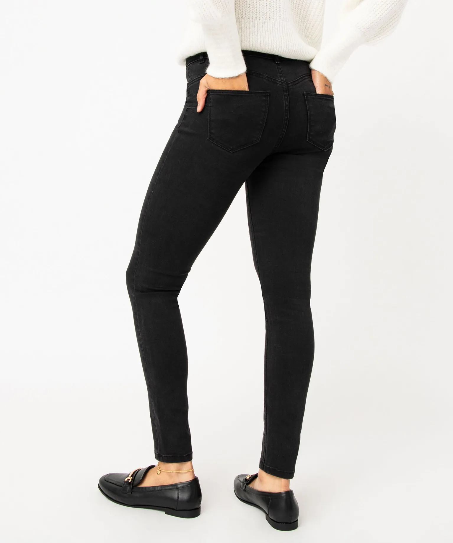 Jean skinny push-up femme noir