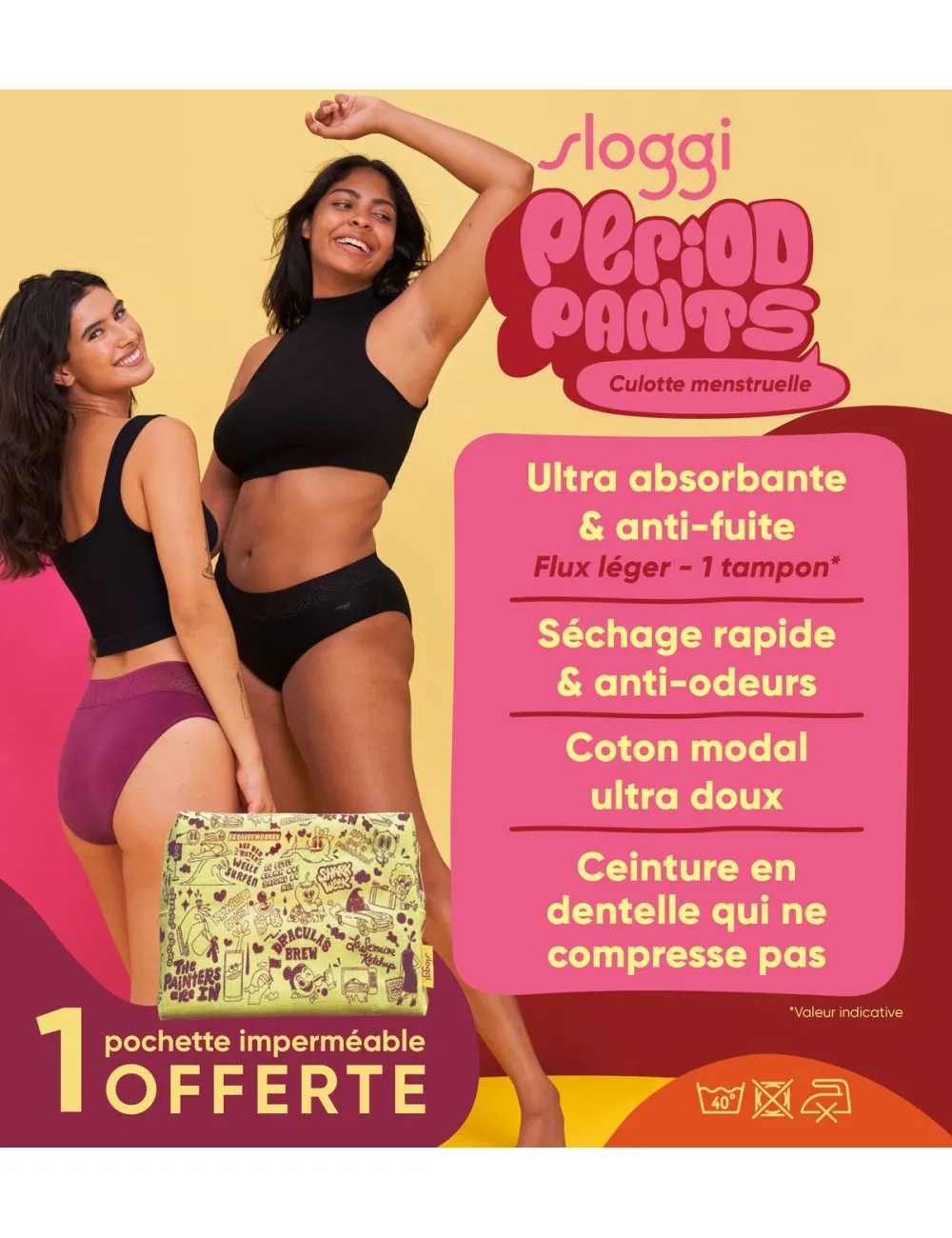 Lot de 2 Menstruelles - Lot de 2 Culottes hipster menstruelles