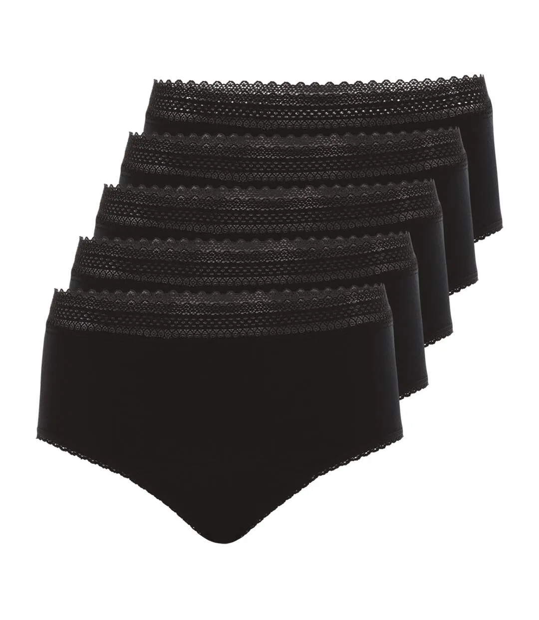 Lot de 5 culottes taille haute pour les règles Coton bio Secret