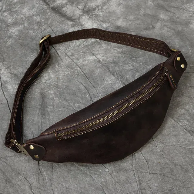 Mini Sac Banane en Cuir Vintage