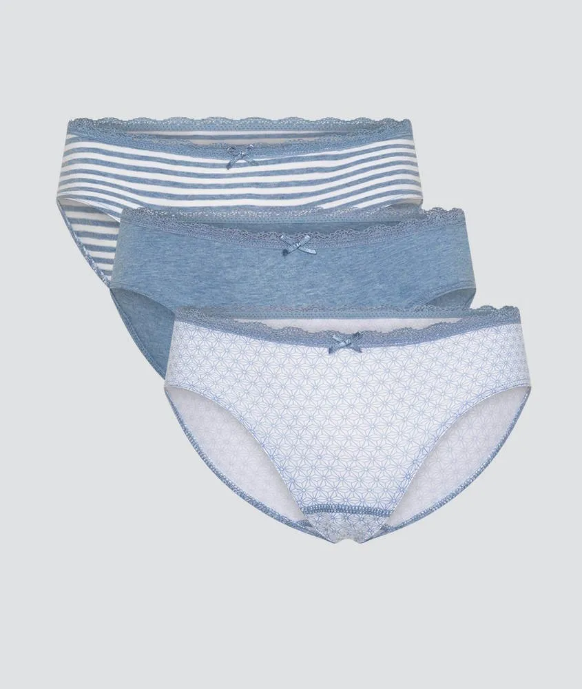 Pack de 3 culottes pour fille en coton bio