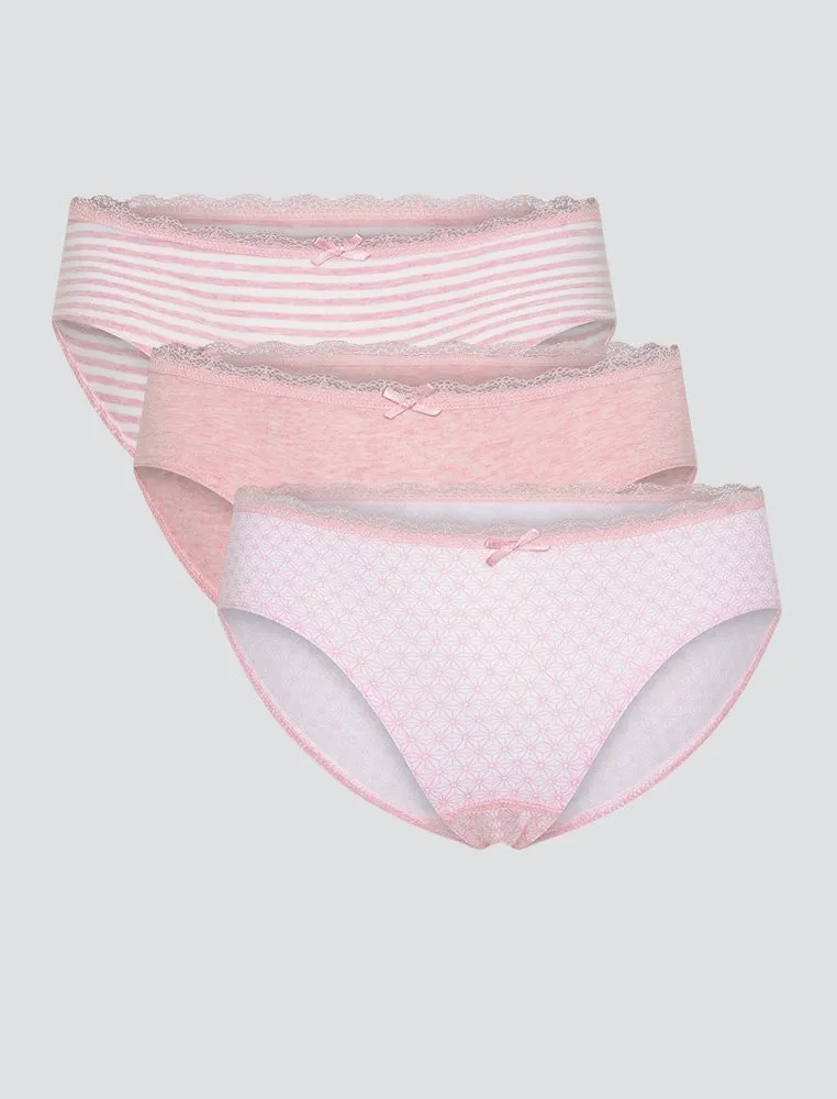 Pack de 3 culottes pour fille en coton bio