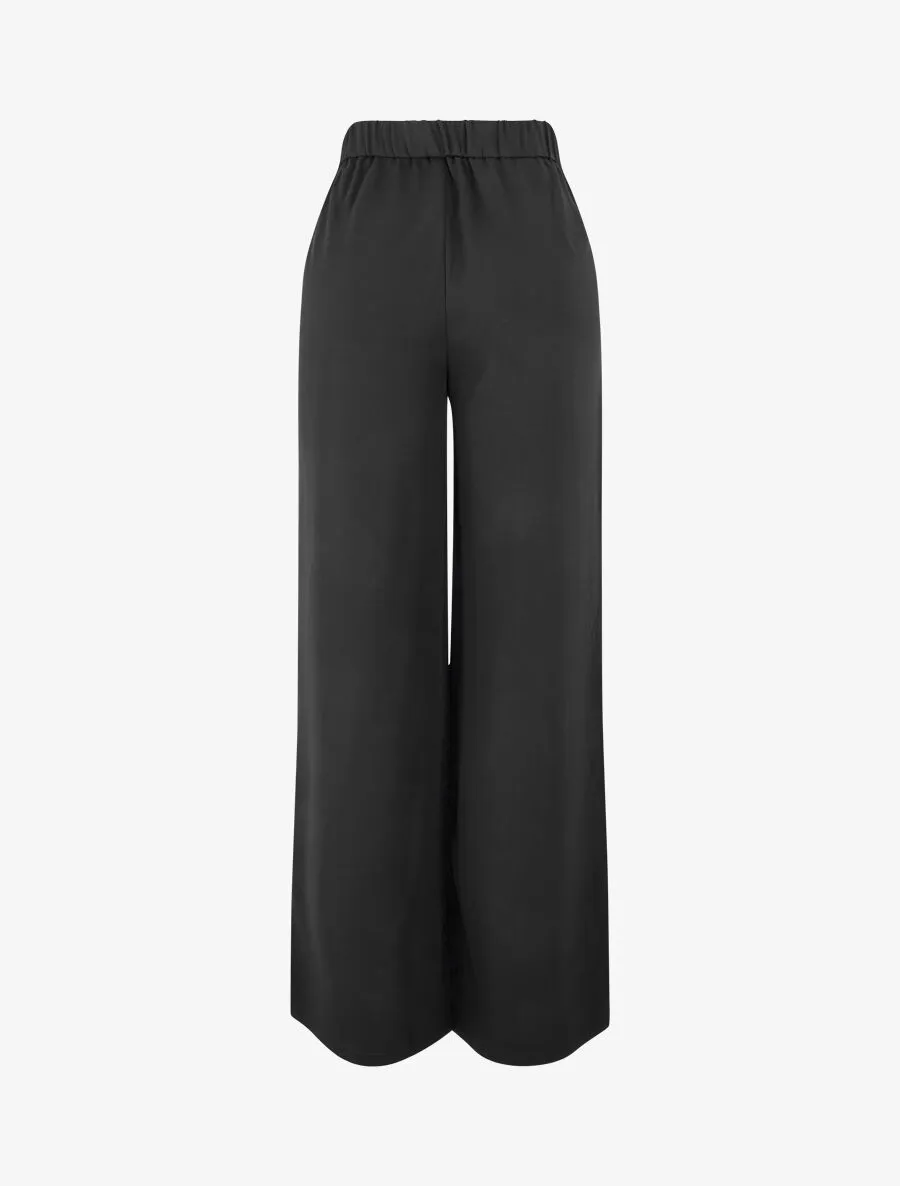 Pantalon ample à fermeture stylisée - Noir