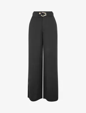 Pantalon ample à fermeture stylisée - Noir