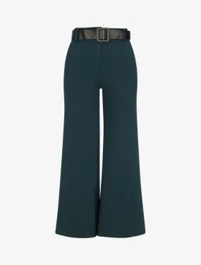 Pantalon ample taille haute - Bleu