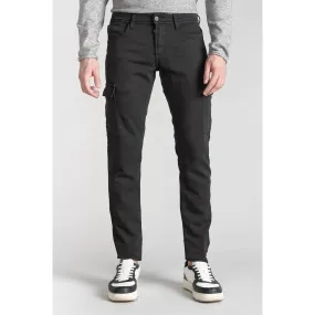 Pantalon army Jogg slim Andrew anthracite gris en coton Le Temps des Cerises - Pantalon Homme sur MenCorner