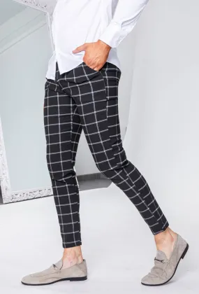 Pantalon à motif carreaux