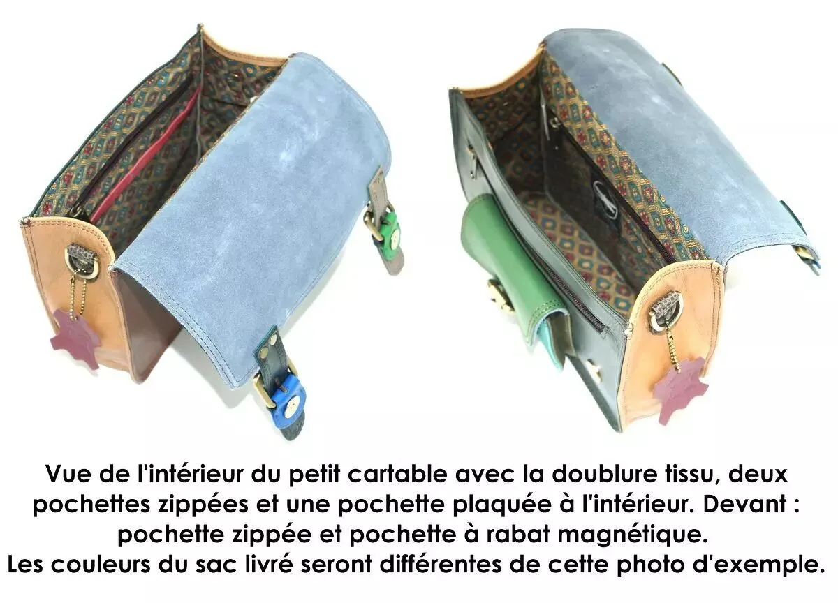 Petit cartable tacheté en cuir sac à main