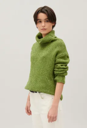 Pull col roulé maille matcha | Claudie FR