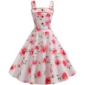 Robe vinage Rose Clair à Fleurs