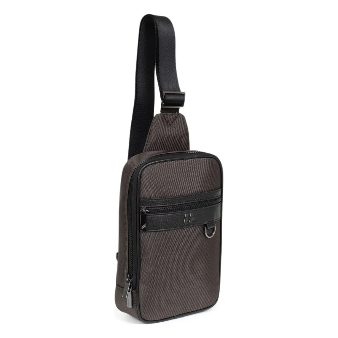 Sac monobretelle MATCH Marron foncé Lyle Daniel Hechter Maroquinerie - Sac Besace Messenger Homme sur MenCorner