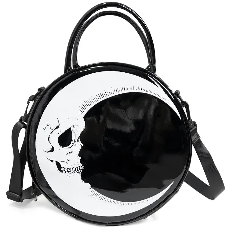 Sac Rond 'Skull Moon' Noir et Blanc