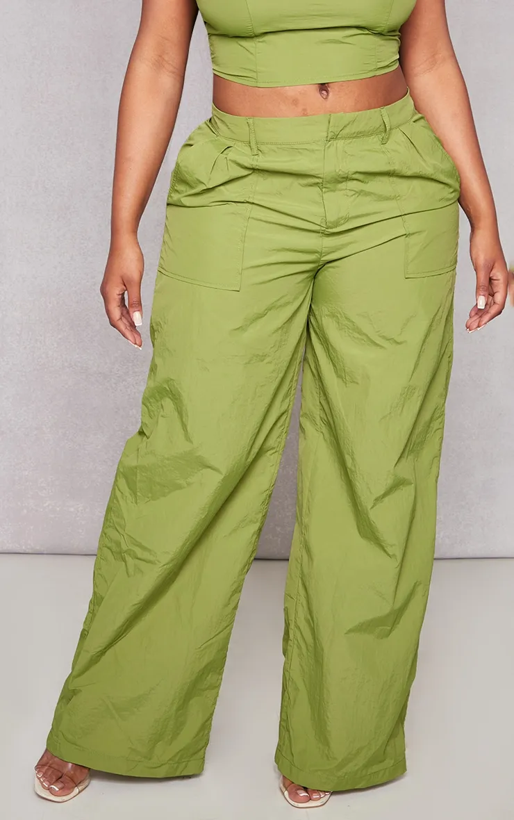 Shape Pantalon large léger style parachute vert olive