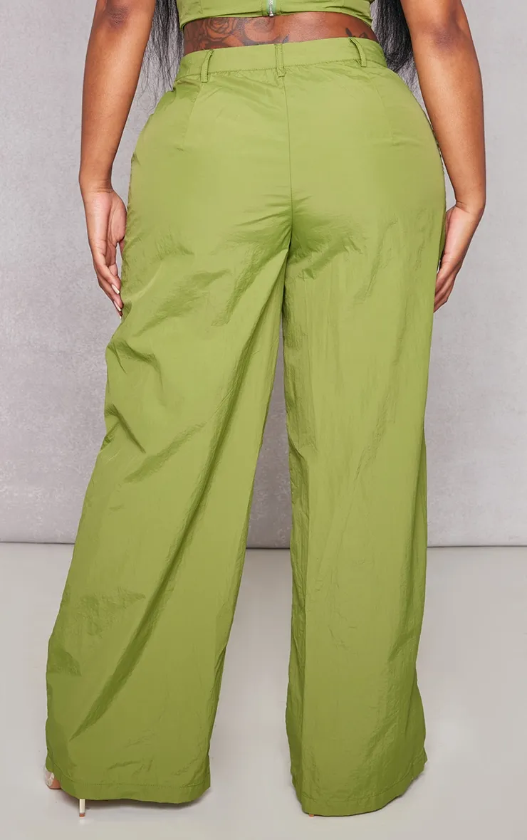 Shape Pantalon large léger style parachute vert olive