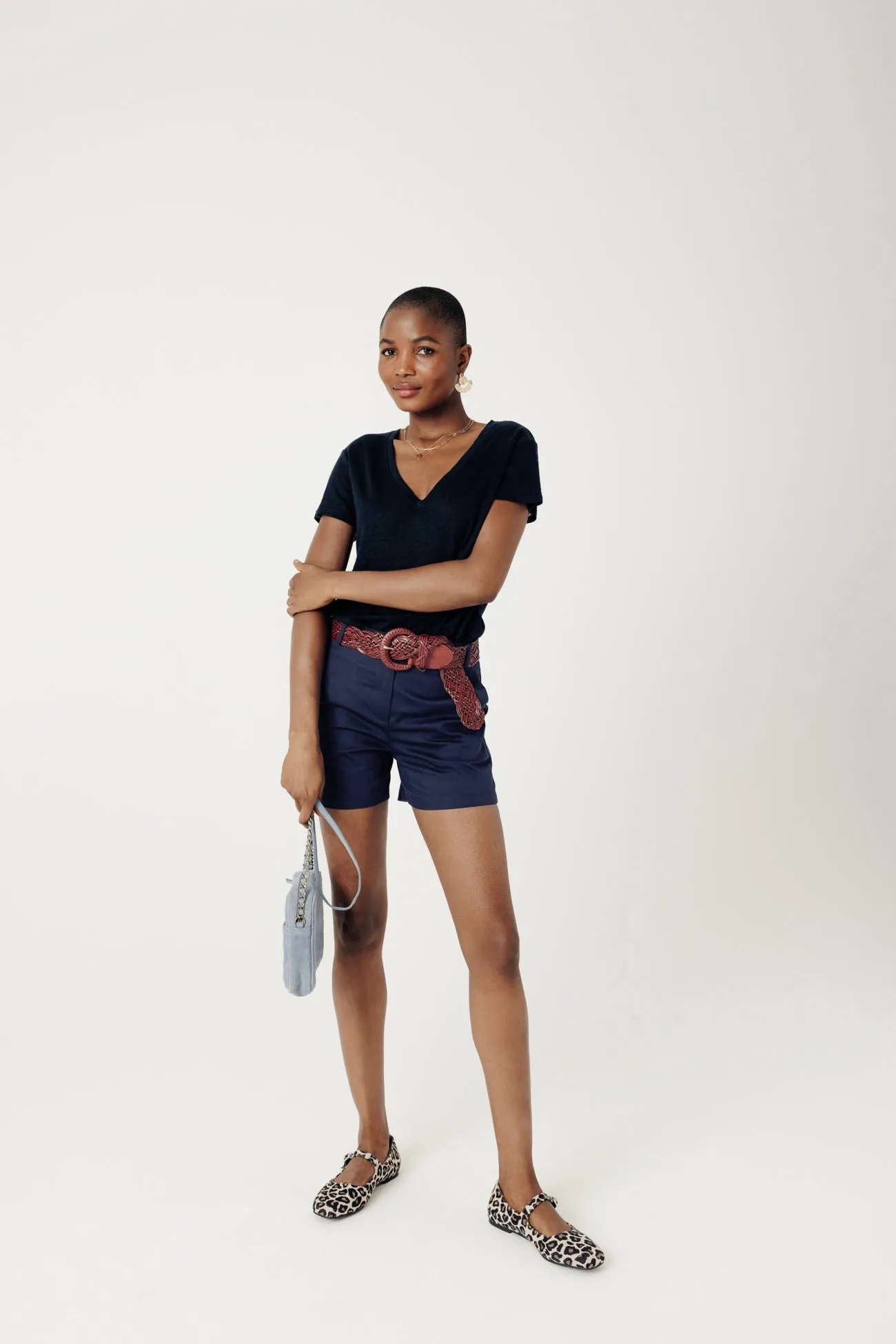 Short en toile Femme - Marine