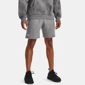 Short Under Armour Rival Fleece pour homme - Gris/Blanc - 137977-025