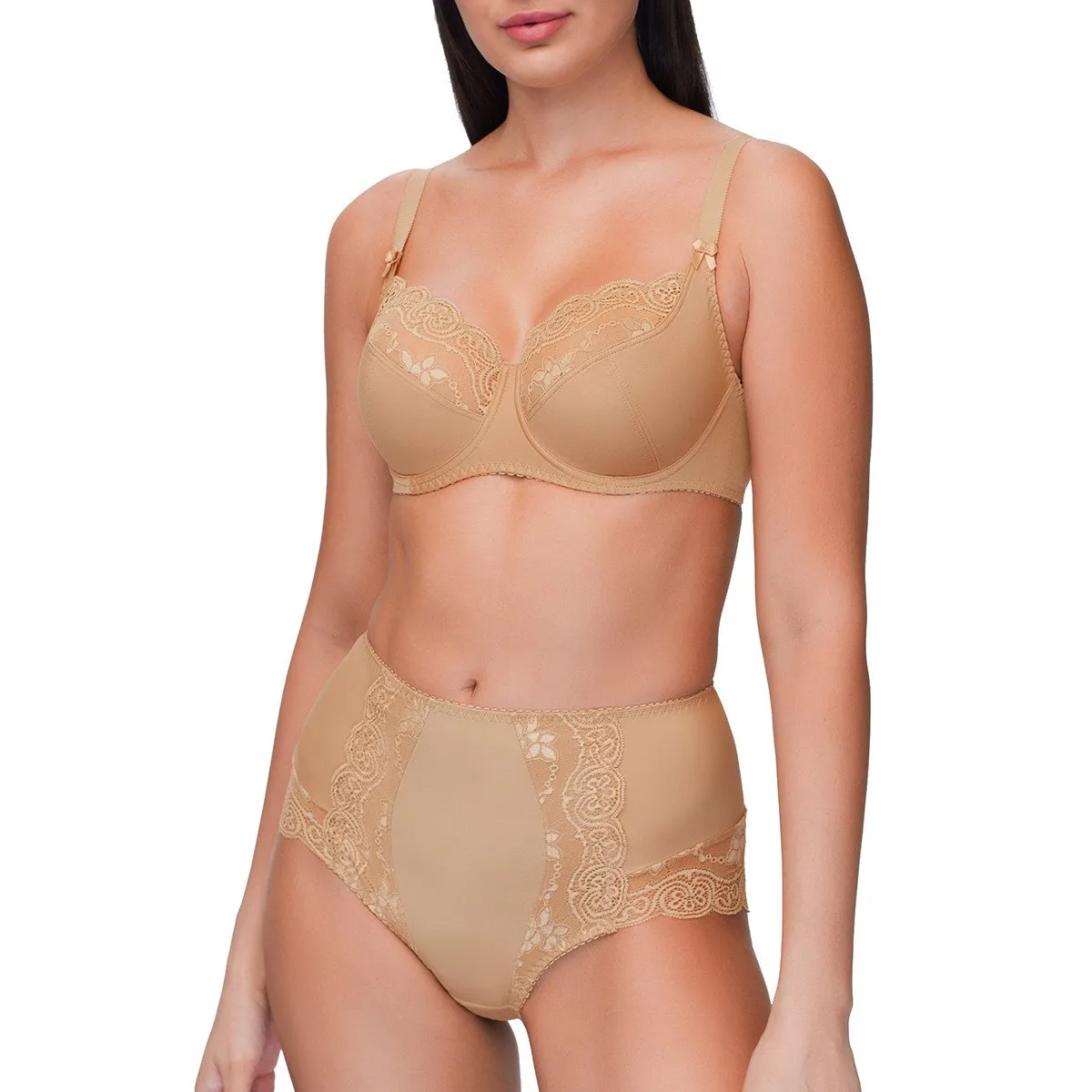 Soutien-gorge balconnet à armatures dentelle Snezhana Caffe latte