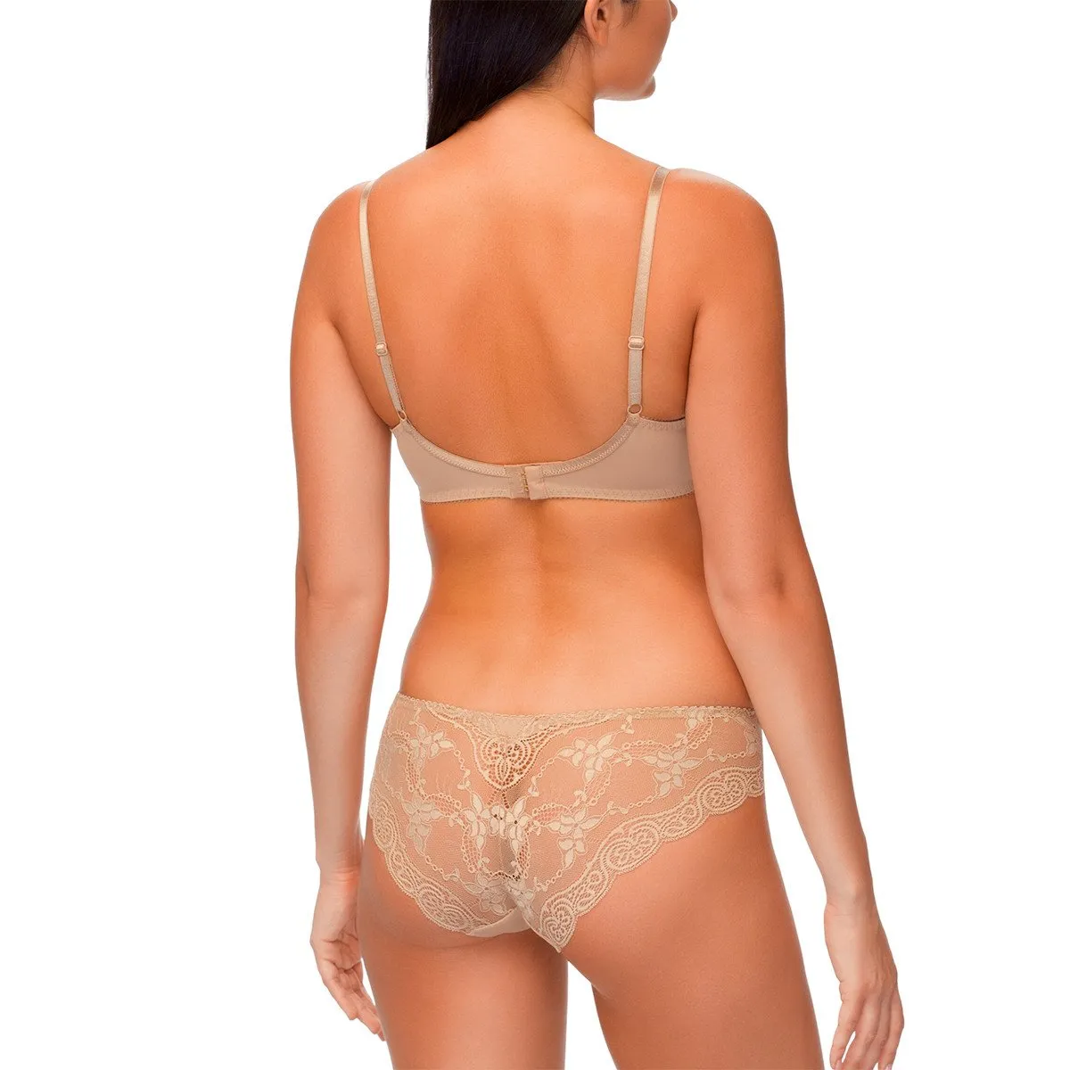 Soutien-gorge emboitant en dentelle et satiné Snezhana Caffe latte