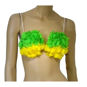 Soutien-gorge fleurs couleurs jaune et vert