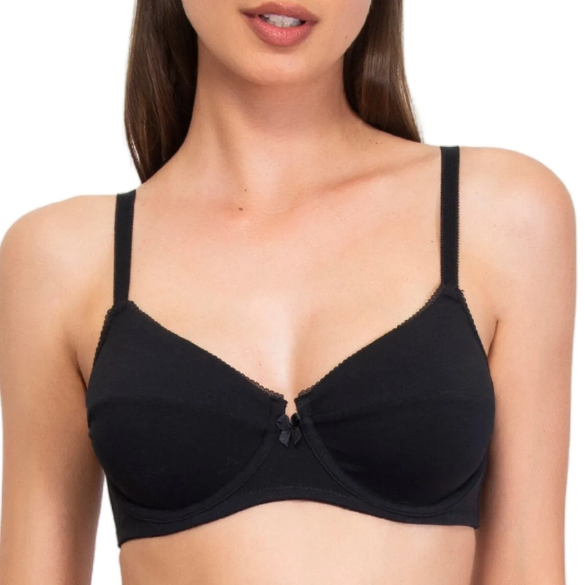 Soutien-gorge à armatures noir coton bio True par Verdissima