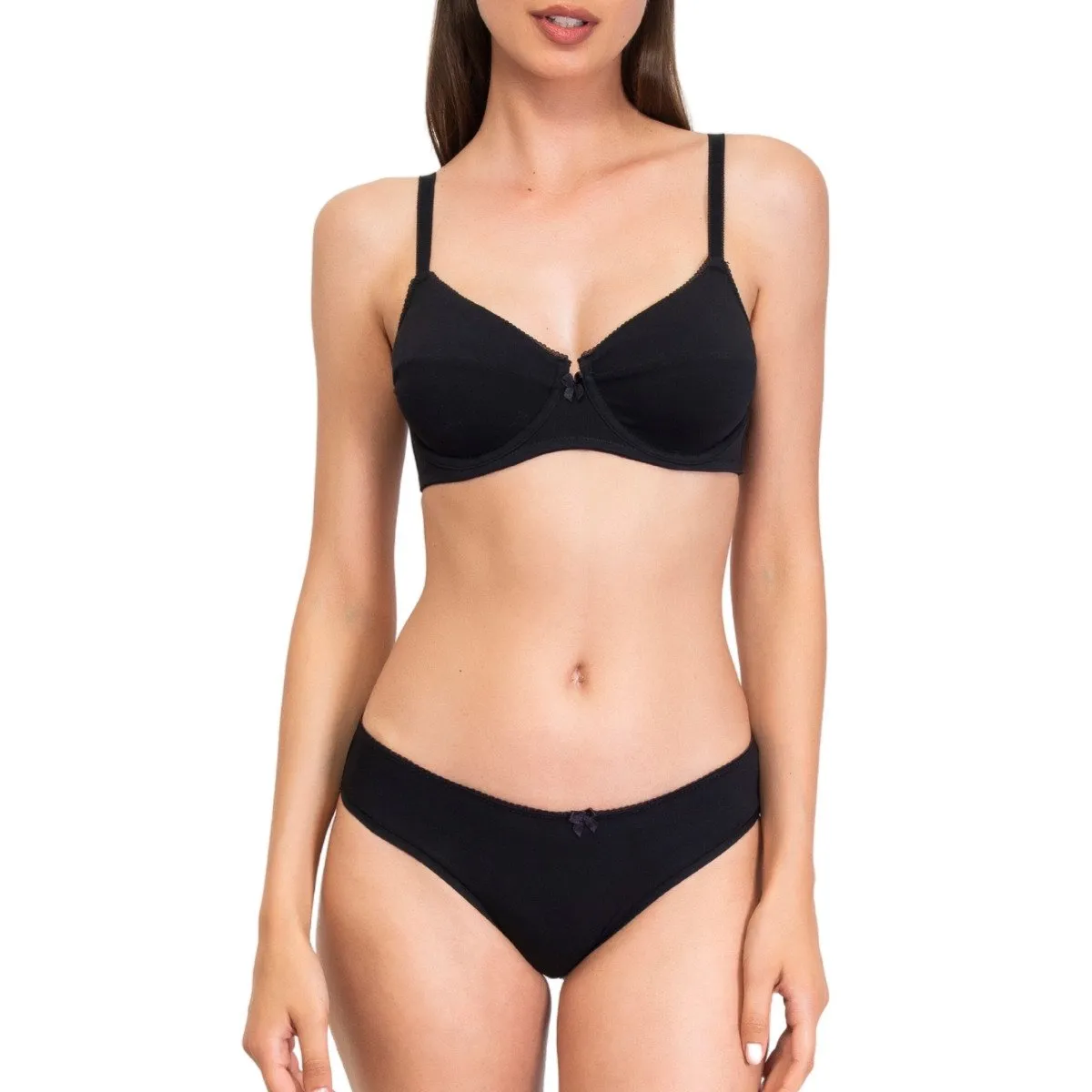 Soutien-gorge à armatures noir coton bio True par Verdissima