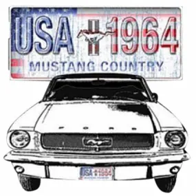 T-shirt homme manches courtes - Ford MUSTANG - 5224 - Country 1964 