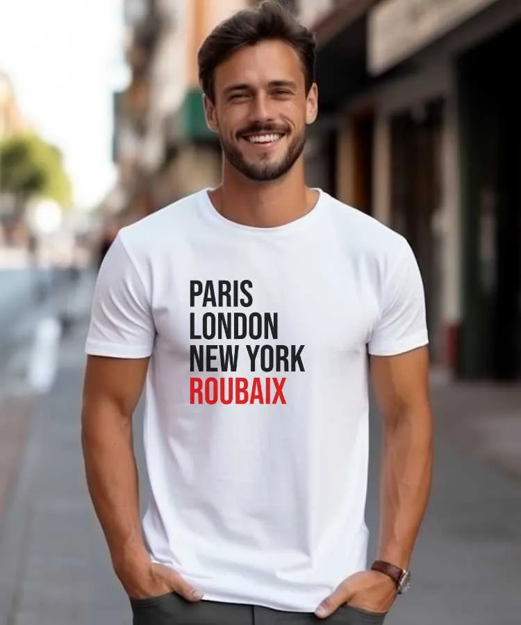 T-Shirt Paris London New York Roubaix