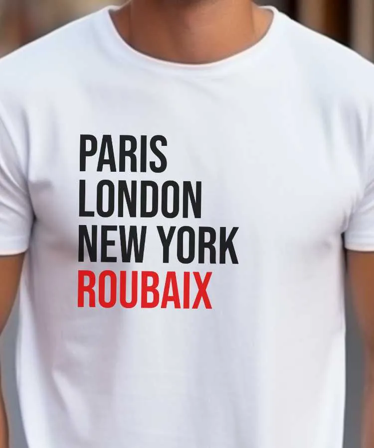 T-Shirt Paris London New York Roubaix